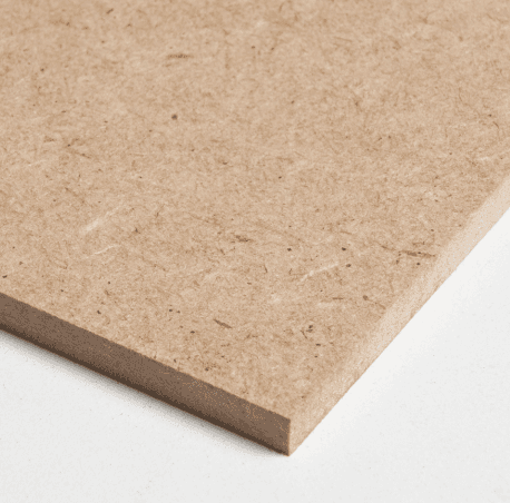 corner of an MDF sheet showing its smooth, uniform edge